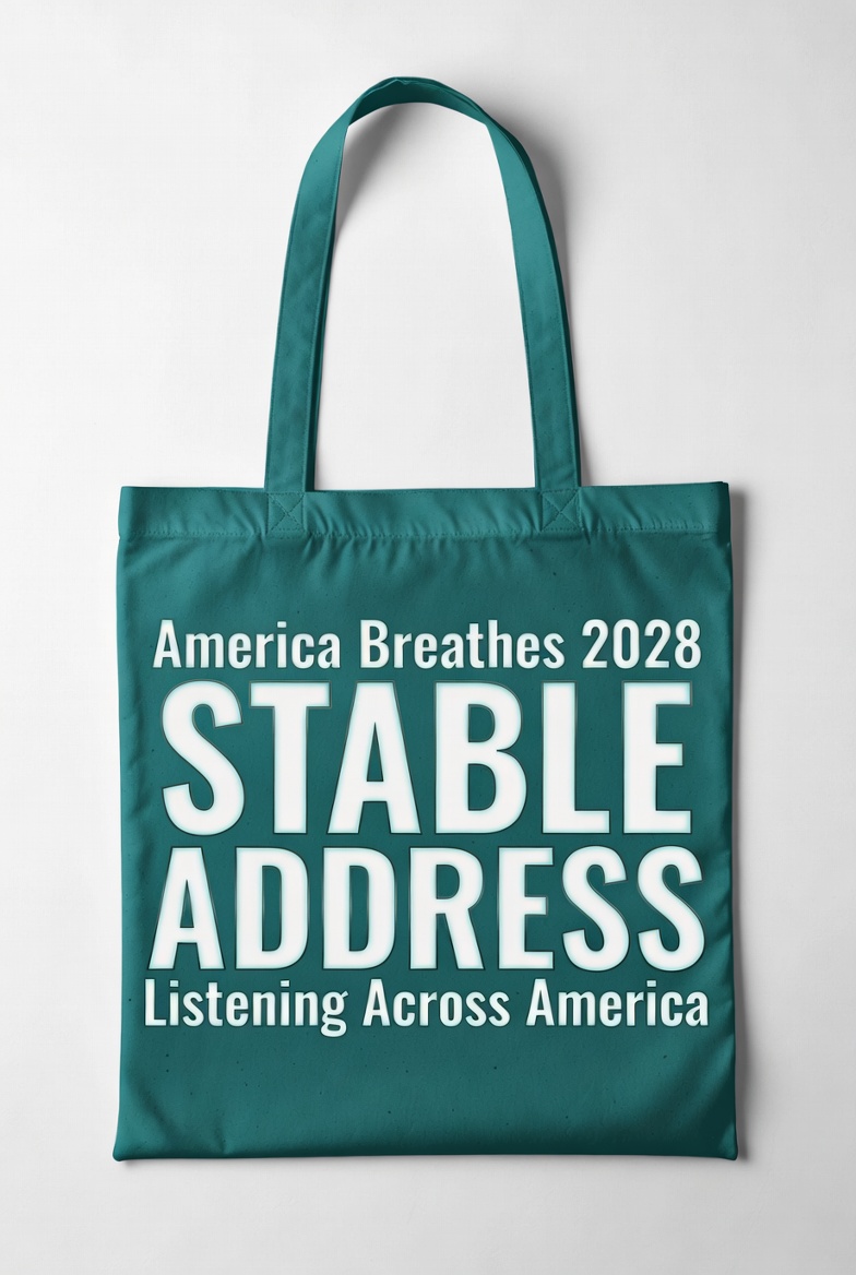 Stable Address tote bag in teal