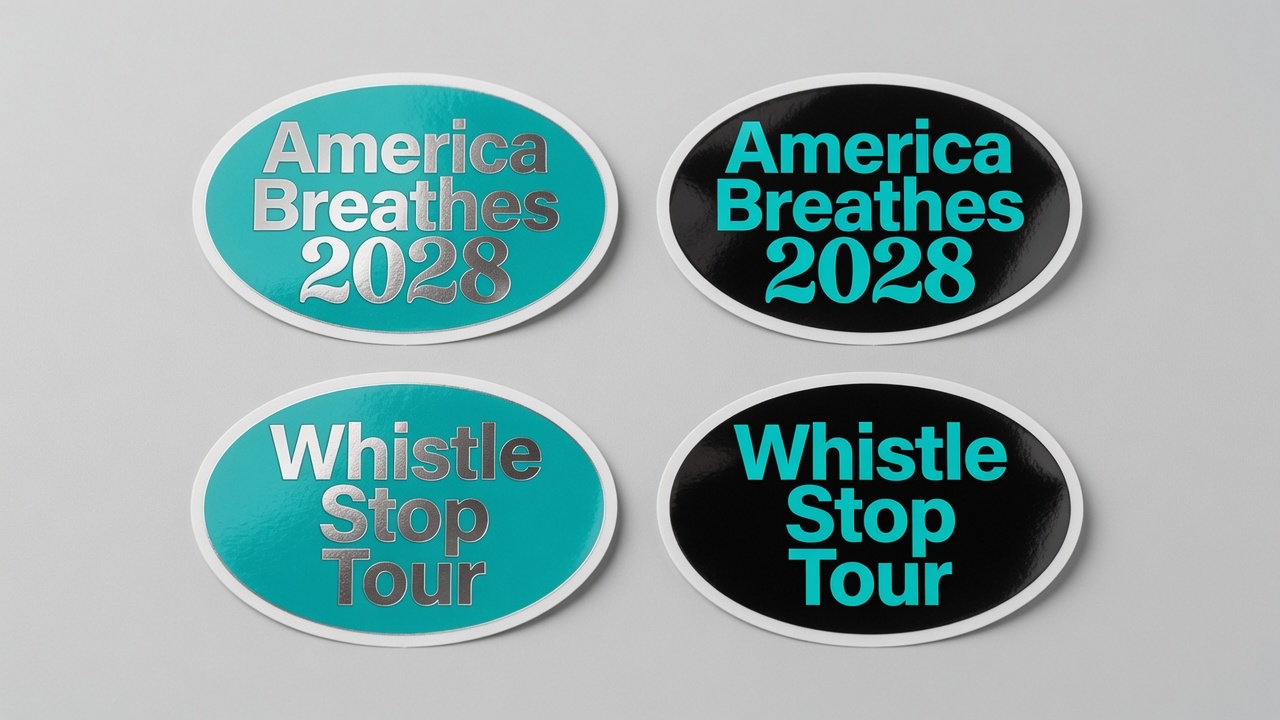 America Breathes 2028 and Whistle Stop Tour Sticker Pack
