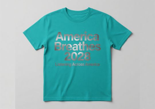 America Breathes 2028 t-shirt in teal